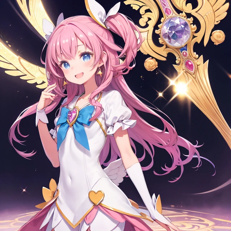 masterpiece, highest quality、Medium wide shot、1. A woman with beautiful eyes、laughing、Magical girl、magical girl、