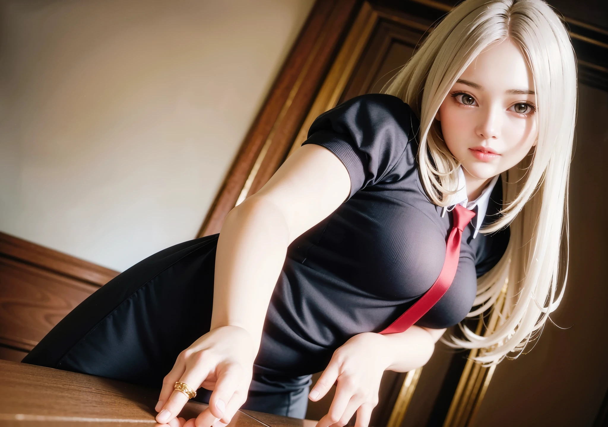(garota hiper realista:1.2), ((masterpiece)), ((Asia Argento de 18 anos usando uniforme escolar)), (highschool dxd), ((Apenas uma garota)), corpo inteiro, single body, olhando para frente, sitting on the floor, (coxas internas expostas), joelhos dobrados, ((roupas escolares japonesas)), blusa branca, saia de renda vermelha:1.2, (Uniforme escolar), ((blonde hair: 1.4)), (olhos verdes:1.35), middlebreasts:1.3, Quarto feminino, quarto tradicional, (((Hiper realista, cinematic lighthing, (octan render), ray tracing, Realismo))), (((UHD 16k, maximum quality, maximum resolution, Ultra Detalhado)))