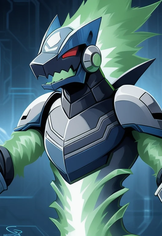 omega-xis, detailed eyes, bottomless, bottomless anthro, bottomless male, brachioradialis, clothed, clothing, crossbar emanata, cybernetic arm, cybernetic chest, cybernetic head, cybernetic limb, electric body, emanata, energy, energy body, eyes closed, flexor carpi, floating, glistening, glistening armor, glistening armwear, glistening bracers, glistening breastplate, glistening clothing, glistening headgear, glistening helmet, glistening pauldron, glistening topwear, glistening wristwear, green body, green electricity, green energy, green mouth, grey armor, grey armwear, grey breastplate, grey clothing, grey headwear, grey helmet, grey pauldron, headgear, headwear, helmet, looking away, legless, light armor, light armwear, light body, light bracers, light breastplate, light headwear, light helmet, light mouth, light pauldron, light topwear, light wristwear, male, male anthro, monotone body, monotone bracers, monotone mouth, monotone wristwear, multicolored armor, multicolored armwear, multicolored clothing, multicolored headwear, multicolored topwear, pose, red eyes, slim anthro, slim male, solo, three-quarter view, toony, topwear, triceps, two tone armor, two tone armwear, two tone breastplate, two tone clothing, two tone headwear, two tone helmet, two tone pauldron, two tone topwear, detailed background, white clothing, white topwear, transparent body, nj5furry
