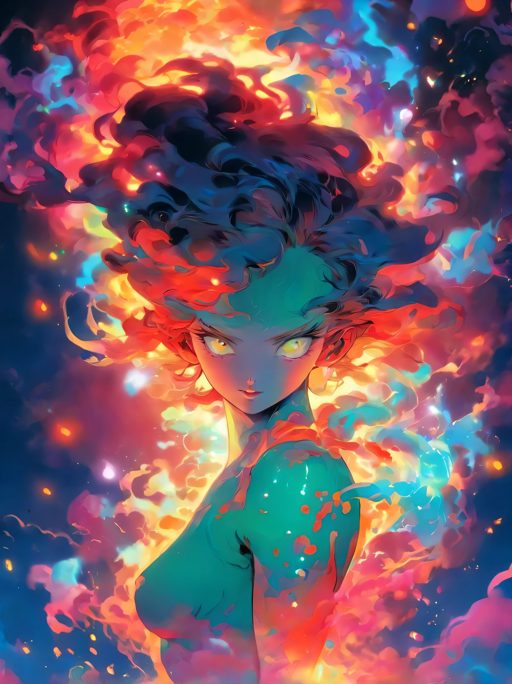 psychedelic, NSFW horror, beautiful Breasts, blood, scary, spooky, A space of illusion, Multiple Planets, fantasy galaxy, 1 baby, Full Body Sbian, portrait, beautiful, Iridescent light, magical, high quality, Neat face、nice nose,nice mouth,sea of cloudorning sun、red and yellow、splash art、Lightning,[(The Art of Android Jones:1.2)]、very detailed、beautifully Aesthetic、masterpiece、top quality、very detailed、Most beautiful Form of Chaos、elegant、vivid colors、Baroque、complex pattern、dynamic angle