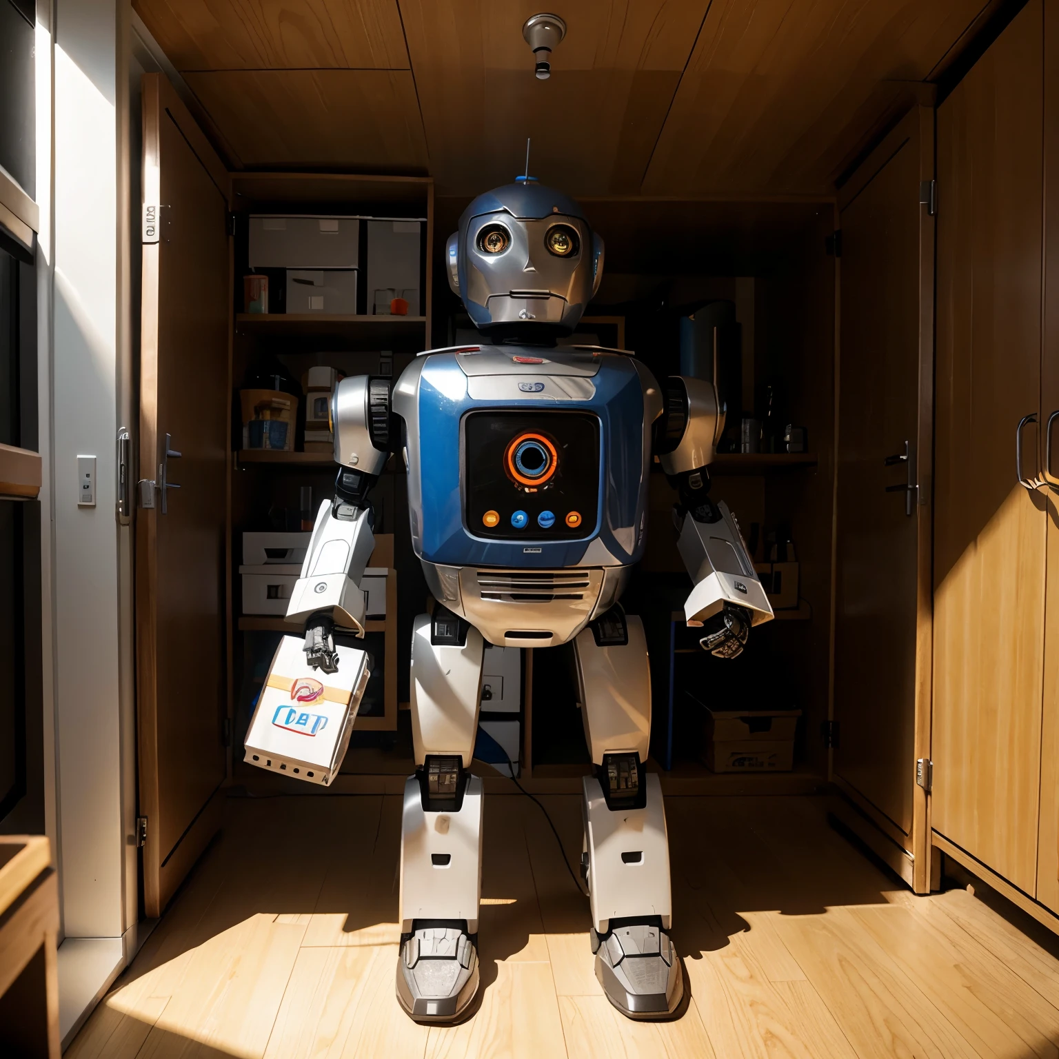 a robot from fan and cupboard