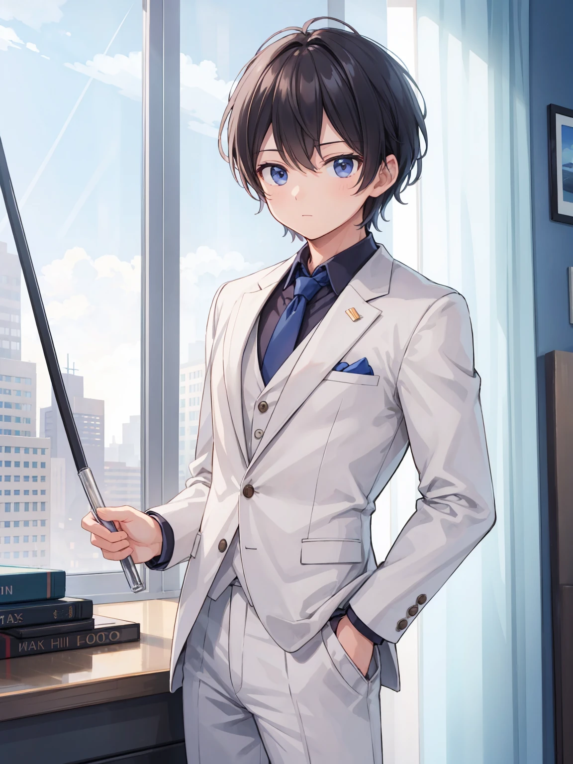 masterpiece, best quality, ultra detailed, solo man, male focus, business suits