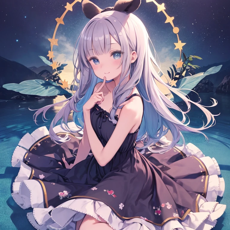 masterpiece, highest quality、Medium wide shot、1. A woman with beautiful eyes、laughing、sundress、sundress、