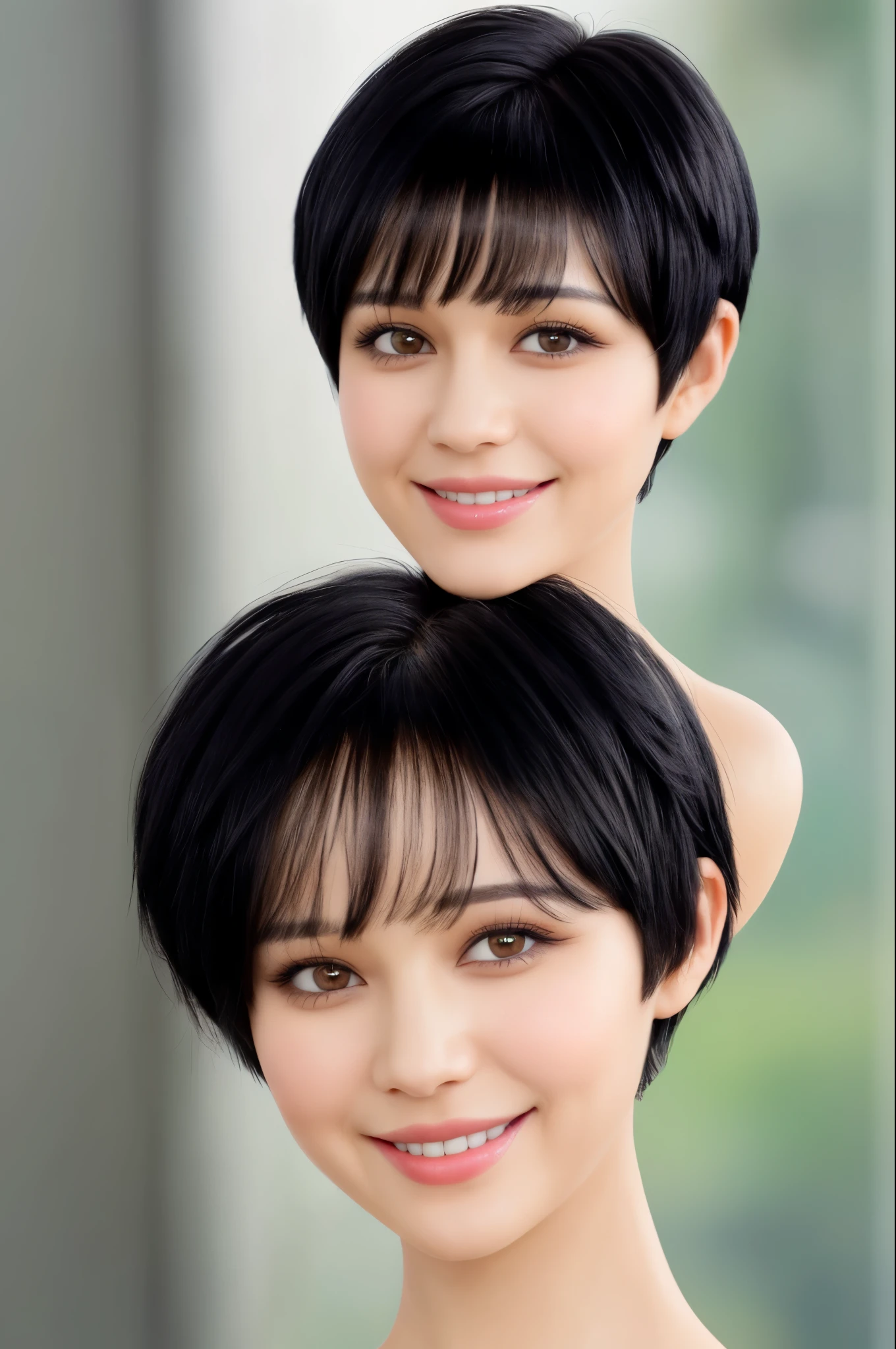 Black hair black hair. Pixie cut pixie cut smile