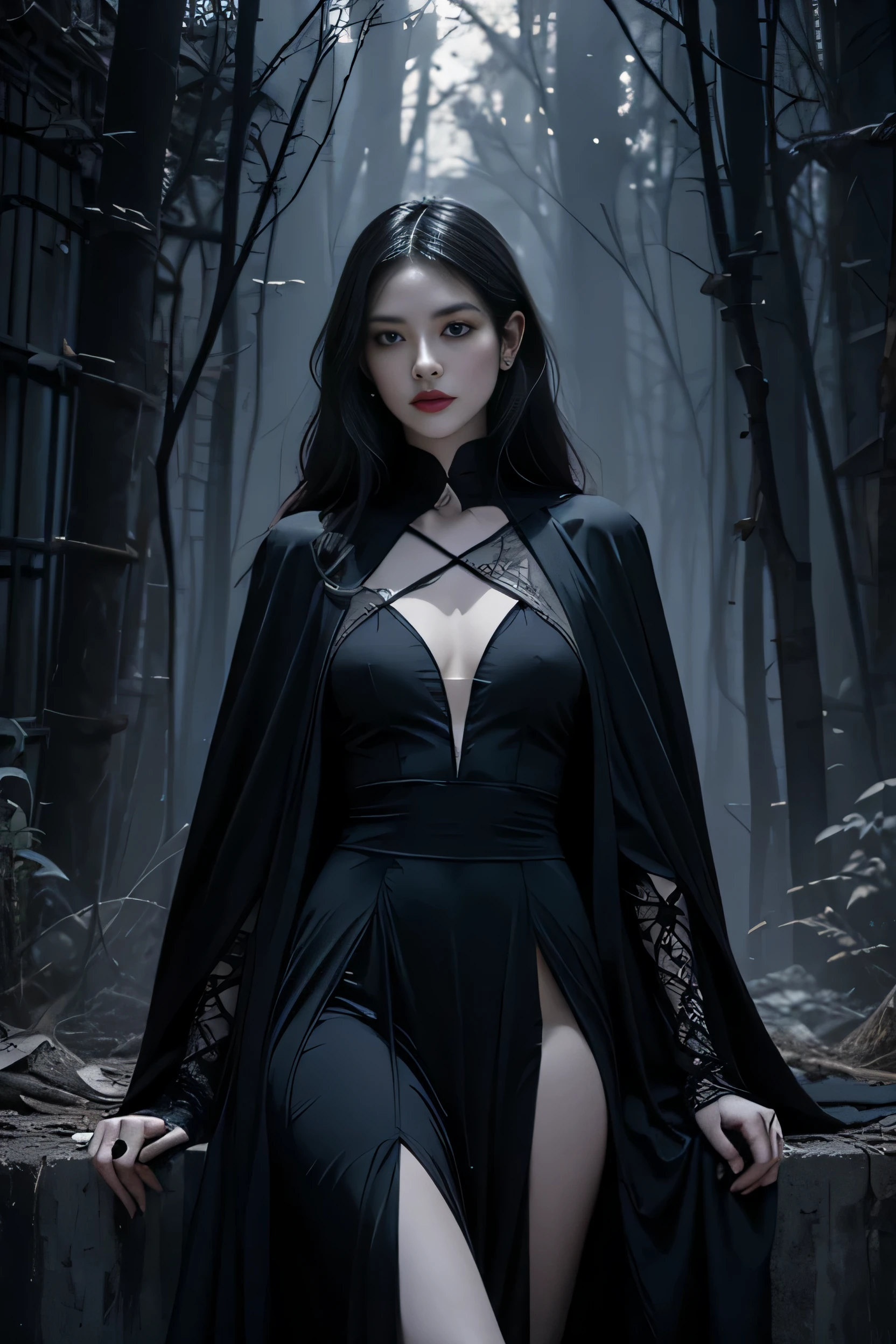 (best quality, very detailed, realistic:1.37), god of death, dark atmosphere, complex skeletal structure, Celestial Light, flowing black cloak, giant scythe, empty eye sockets, skeleton hand, ominous presence, dramatic lighting, foggy background, supernatural power, unforgettable expression, creepy vibes, spectrum exists, Sinister atmosphere, otherworldly beauty, Exquisite craftsmanship, winding ribbon, an elusive essence, Ghastly elegance, spectral creatures, hauntingly beautiful, eternal guardian, a transcendent being, eerie silence, Bone-chilling power, hauntingly realistic, malevolent energy, Gothic aesthetics, Mysterious atmosphere, etheric realm, a menacing presence, floating spirits, a mysterious figure, unforgettably fascinating, beautiful face, sexy clothes, succubus, red lips, whole body, Beautiful legs, high heel