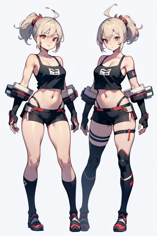 Beauty, ((Clothes damaged)), (((Shy))), ((Legs apart))), ((Sports Bra)), (Shorts), Full Body Drawing, Ultra Detailed, Master Artwork, Highest Quality, 8K Resolution, (Fine Details), ((Extreme Color))), Beautiful Eyes ((Two Side Up), (Detailed Engraving), White Stockings, ((Long White Hair, Messy)) --auto