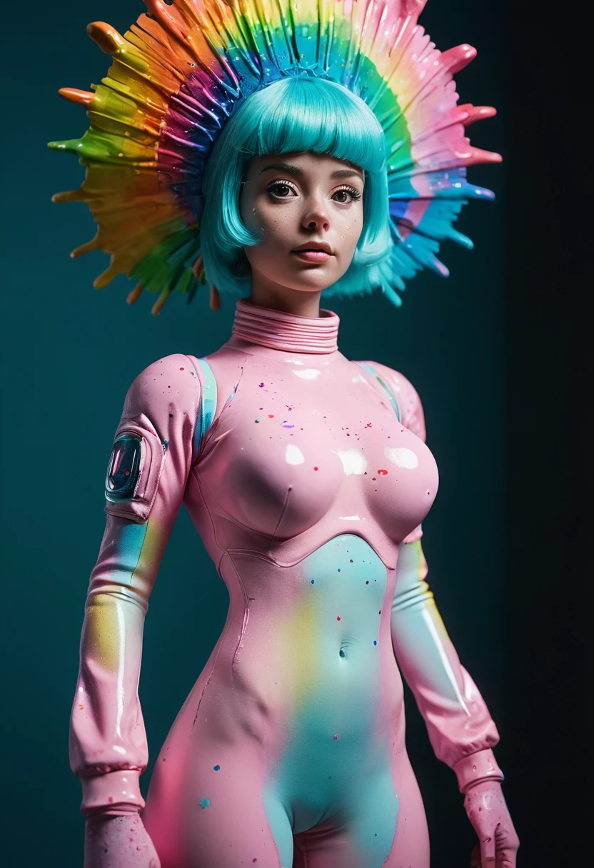 8K, ARTISTIC photogrAphy, best quAlity, mAsterpiece: 1.2), A (potrAit:1.2) Don Bluth Style  ASTRONAUT nude pink Toon Doll, full body RAW candid cinema, cyan hair, 16mm, color graded portra 400 film, remarkable color, ultra realistic, sad admosphere, dark lighting, oppressive atmosphere, depressive colors, kodak portra 400, photograph,r, Natural Light,  Pinhead lighgts, blur reflection, Brush Strokes, Smooth, abstract, Splatter, Oil On Canvas, rainbow colors, fractal isometrics details bioluminescens : a stunning realistic photograph of wet bone structure, 3d render, octane render, intricately detailed, titanium decorative headdress, cinematic, trending on artstation | Isometric | Centered