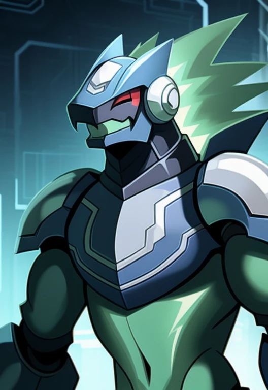 omega-xis, detailed eyes, bottomless, bottomless anthro, bottomless male, brachioradialis, clothed, clothing, crossbar emanata, cybernetic arm, cybernetic chest, cybernetic head, cybernetic limb, electric body, emanata, energy, energy body, eyes closed, flexor carpi, floating, glistening, glistening armor, glistening armwear, glistening bracers, glistening breastplate, glistening clothing, glistening headgear, glistening helmet, glistening pauldron, glistening topwear, glistening wristwear, green body, green electricity, green energy, green mouth, grey armor, grey armwear, grey breastplate, grey clothing, grey headwear, grey helmet, grey pauldron, headgear, headwear, helmet, looking away, legless, light armor, light armwear, light body, light bracers, light breastplate, light headwear, light helmet, light mouth, light pauldron, light topwear, light wristwear, male, male anthro, monotone body, monotone bracers, monotone mouth, monotone wristwear, multicolored armor, multicolored armwear, multicolored clothing, multicolored headwear, multicolored topwear, pose, red eyes, slim anthro, slim male, solo, three-quarter view, toony, topwear, triceps, two tone armor, two tone armwear, two tone breastplate, two tone clothing, two tone headwear, two tone helmet, two tone pauldron, two tone topwear, detailed background, white clothing, white topwear, transparent body, nj5furry
