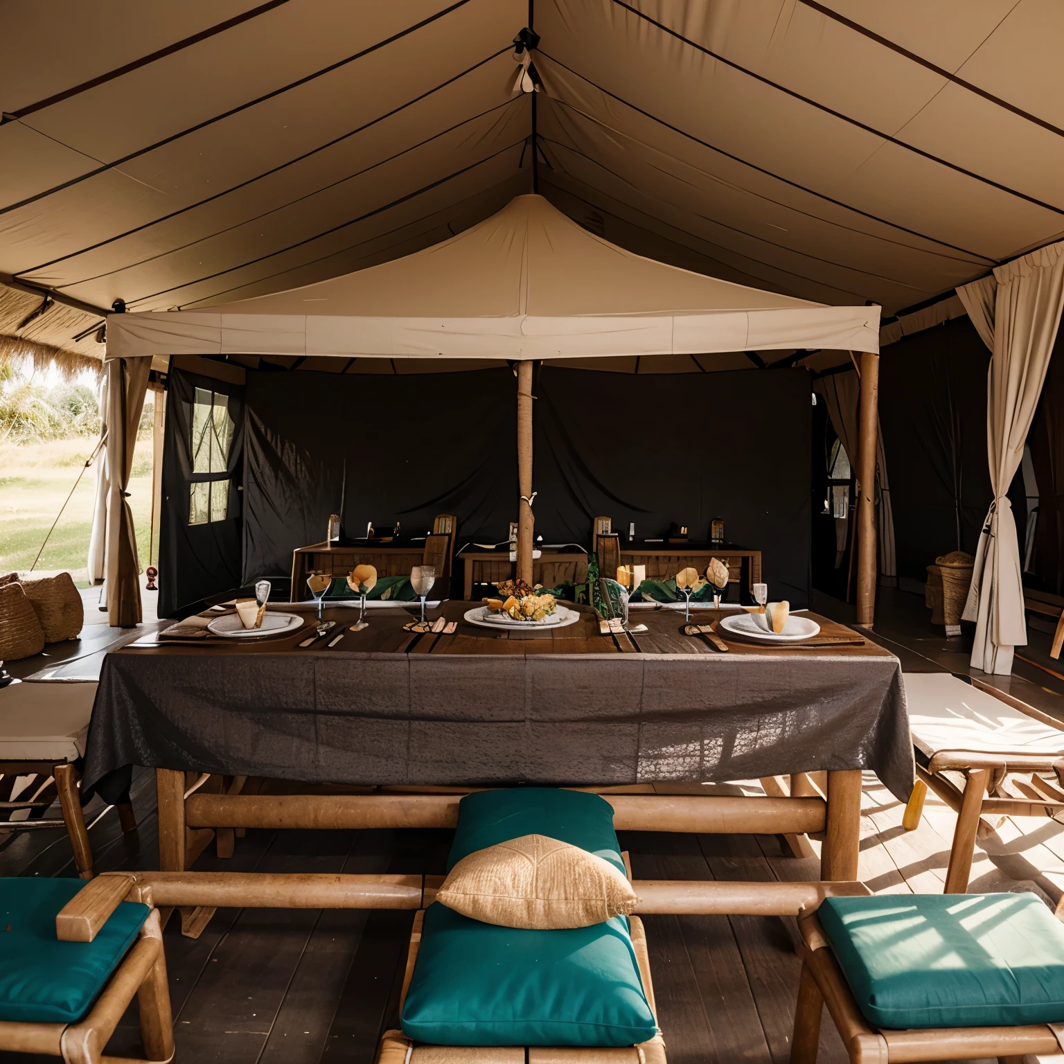 Siargao theme tent, withe feast table