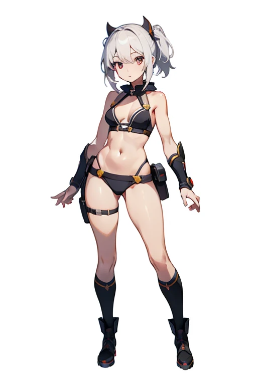 ,look at viewer,neutral posture,character chart,tachi-e,standing,full body,concept art,(white background,simple background:1.5),anime,1girl,solo,masterpiece,Awards,high quality,High resolution,HD,4K,8K,high quality,bikini