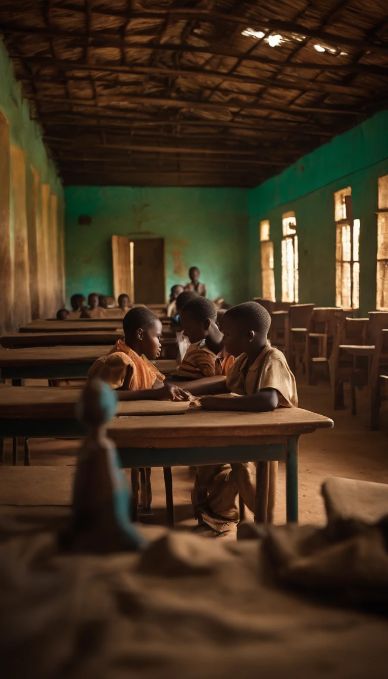 Dans une salle de classe africaine les enfants de 18ans innocent sont embrouillé avec le cours qu'il ne comprene pas  