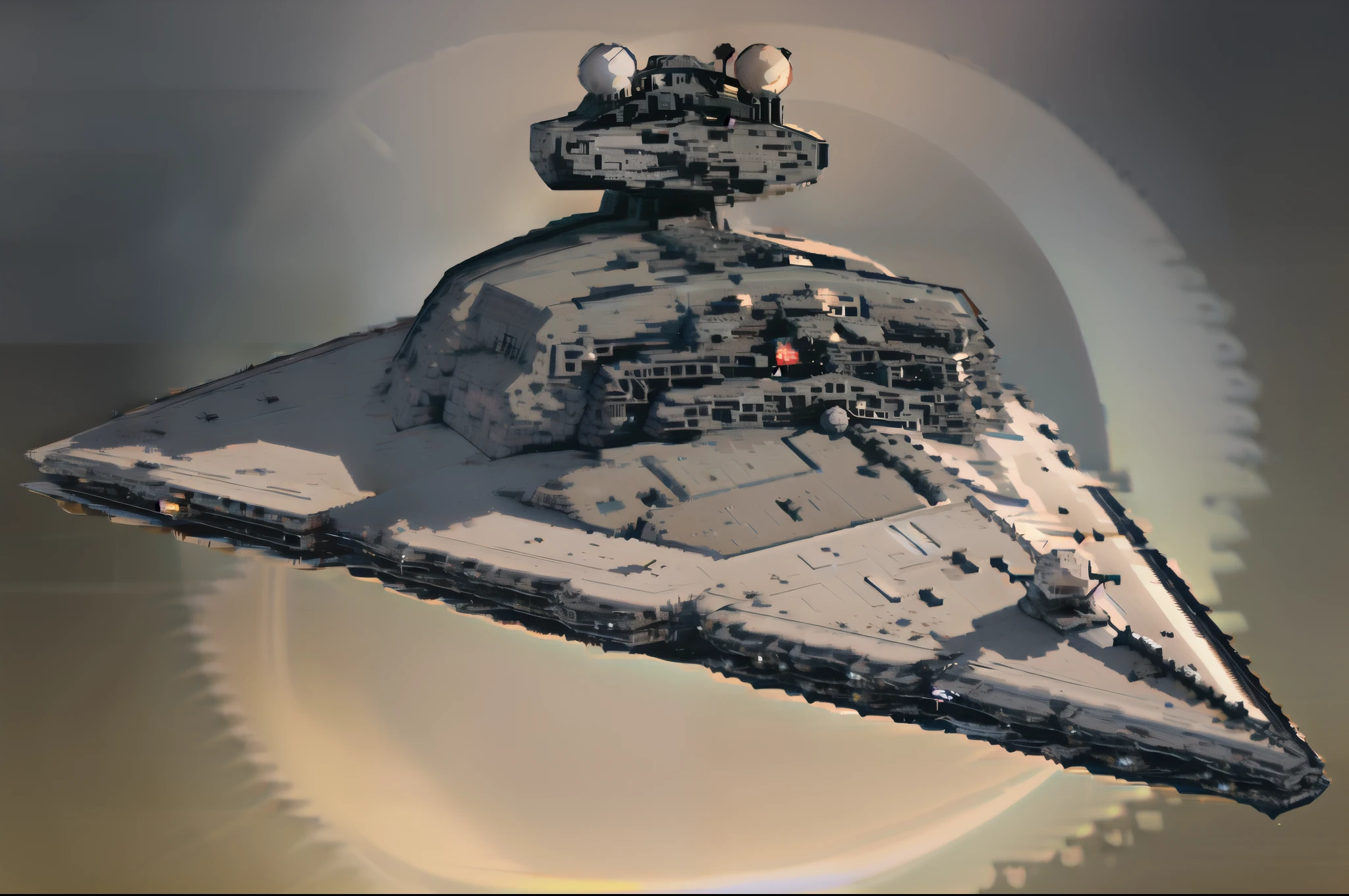 solo 1 StarDestroyer simple background , full body, chibi
black eyes, solid oval eyes, outline
