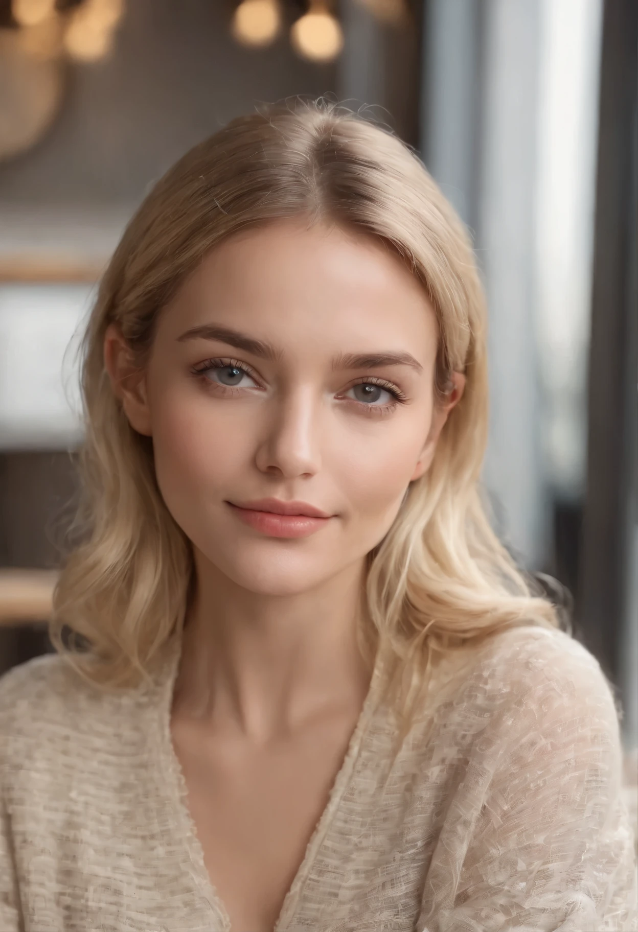 Jolie belle blonde avec pull jaune (Drinking coffee in a modern café at sunset), highly detailed, , visage innocent, naturally wavy hair, yeux bleus, high resolucion, masterpiece, Meilleur Qulaity, intricate high detail, highly detailed, mise au point nette, detailed skin, realistic skin texture, texture, detailled eyes, professionnel, 4K, sourire charmant, prise avec Canon, 85 mm, Light depth of field, Kodak Vision Couleur, perfect fit body, extremly detailed, photographier_\(ultra\), photographrealistic, Realstic, Post-traitement, maximum details, roughness, real life, ultrarealistic, photorealism, photographie, 8K UHD, photographie, who's at the café