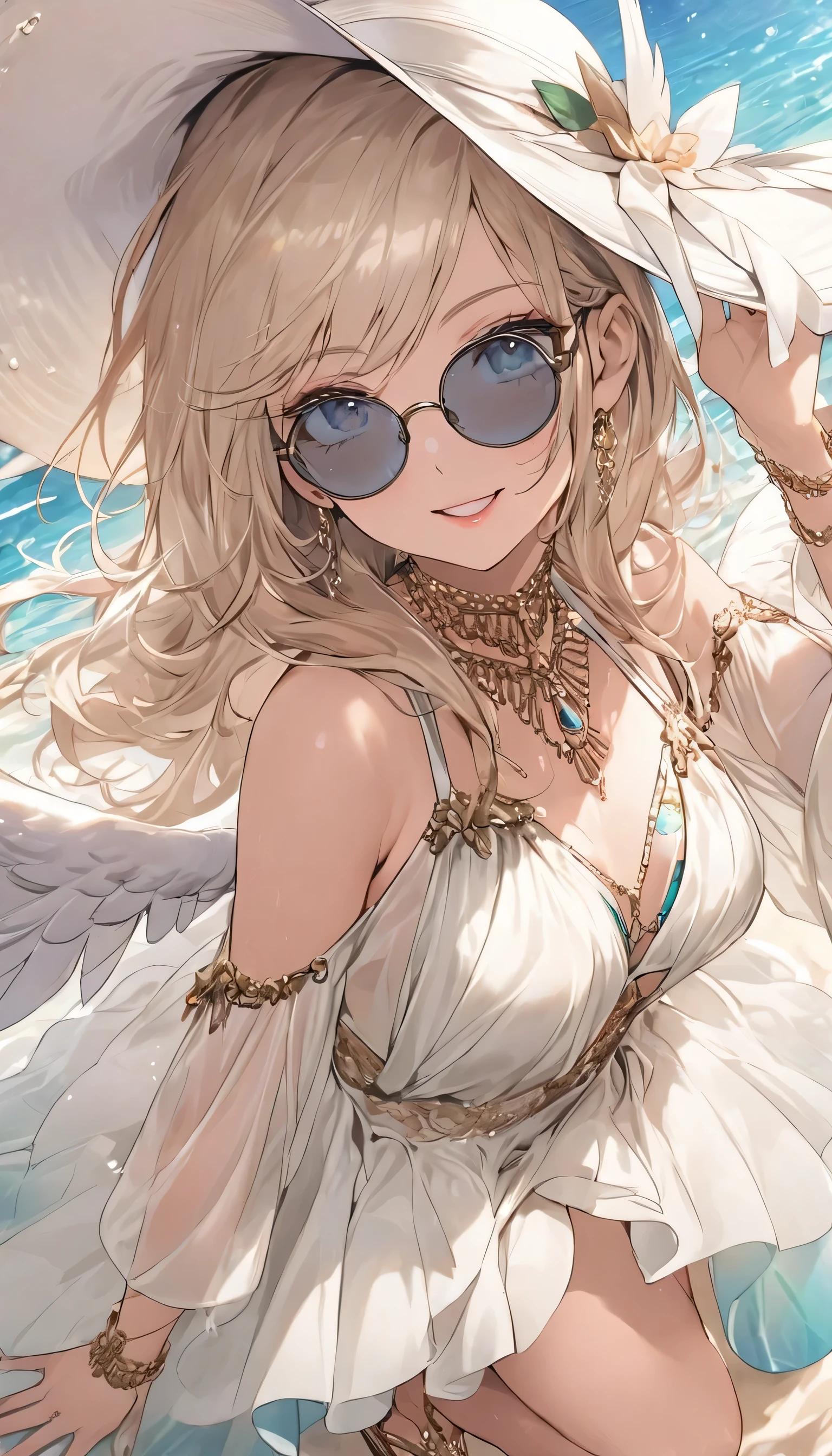 (highest quality、masterpiece、High resolution、detailed)、,BREAK,(beautiful anime)、1girl,
BREAK
//Fashions 
Beachside Swan Diva,
This costume combines the elegance of a swan with the fun and flirty vibe of beachwear, Start with a sleek and stylish bikini in a solid color or with subtle swan-inspired embellishments such as feather-shaped accents or ruffled details, Accessorize with statement pieces such as a wide-brimmed sunhat adorned with feathers or a feathered headband for a playful touch, 
BREAK
Layer on a sheer or lacy cover-up in white or pastel hues to evoke the graceful wings of a swan, Complete the look with metallic sandals or embellished flip-flops and oversized sunglasses for added glamour, For makeup, opt for dewy skin, bronzed cheeks, and glossy lips for a beach-ready glow,
BREAK