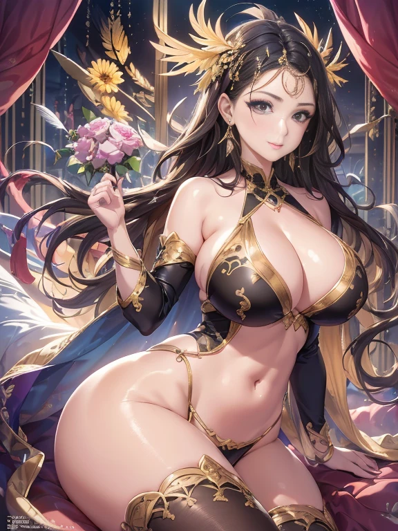 過去最高のmasterpiece、beautiful美しさ, 3D Second Element, rich, blonde, skirt, stockings, high heels, star、(Highly detailed CG Unity 8K wallpaper),(masterpiece), (highest quality), (Super detailed), (Best Work),(best shadow), (sharp eyeliner, eye shadow, fine eye:1.1), (超High resolution,realistic,realistic),(8k,RAW photo),mature woman、sensual curves、huge breasts、thighs、bubble、お尻のmasterpiece, full body shot, beautiful女性, enchanting smile, thick lips, chubby lips, blush, looking at the viewer, provocative expression, beautiful髪型, cleavage, Plump、curvaceous hips、attractive face、sexy dress、an inviting gaze、expression of emotions、(((erotic dress)))、gorgeous accessories 、big breastsの女性, golden hair, colored feather, metal ornaments, colored flowers, particle, light, (1 girl:1.3),(fractal art:1.1),(colorful:1.1)、(flowers:1.3),most detailed,(tangled:1.2), (dynamic pose), (abstract background:1.3), (shiny skin), (lots of colors :1.4), ,(earrings:1.4), (feather:1.4),masterpiece, highest quality, Super detailed, 30~40 years, full body shot, beautiful 、various hairstyles,gold headband,plump breasts,beautiful butt,greek clothing,Tulle covers the chest,perfect balance, Costume details,marble,cinematic lighting, film grain, high detail, openwork decoration,(((colorfulな最高級ドレス)))、(((解剖学的に正しいbody))) ,big breasts,cowboy shot, blush, (((1 girl))), perfect face, (((highest quality))), (Super detailed), detailed face and eye, (alone), High resolution、beautifuleye,(((sexy pose)))、(((整ったbig breasts)))、((beautiful eye))、luxury、(((超High resolution)))、(((detailed description)))、(((ぽっちゃりbody型)))、(((解剖学的構造に一致したbodyの部位)))、beautiful長いまつ毛、バランスのとれたbody型,The legs and arms are just the right size.、Fishnet tights、glamorous、(((Clear white and black eye)))、lipstick、Sparkling、(Undistorted face, eye, body)、jewelry、gem、(長くカールしたbeautifulまつ毛)、(((バランス良いbeautiful胸)))、(transparent, Exquisite skin:1.2)、(((完璧なglamorousボディー)))、actress face、Super beautiful、cute smile、Healing beauty、Flower Shower、(((完璧なeye)))、realistic depiction、super sexy、shiny、glamorous、double eyelids、Excellent shadow correction、(((ぼやけていないeye)))、(((Plump face)))、cute face 、(((shiny輝く肌))) 、(((Gorgeous long dress)))