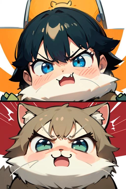 angry、puff out your cheeks、3×3、cute