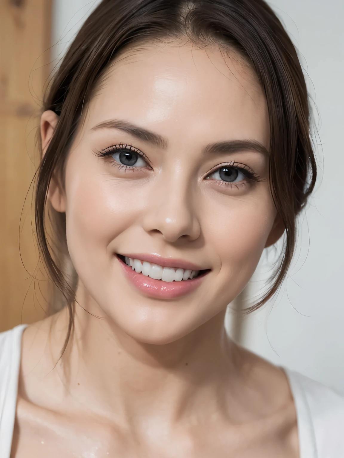 {masterpiece、highest quality}、realistic、(Super realistic), (enlightenment), (High resolution), {(8K)},{16k}, , (The best enlightenmentns), fleshy bod, thick arms:1.1, (OOTD), (highest quality),), (masterpiece), (wallpaper),
break, alone,{ultimate beautiful girl:modelling for magazine}, oily wet body、{|thin and white teeth},(beautiful and get used to it eyes:double eyes),{{plump face}},,,{perfect teeth},{},{{white background}}, photomodelling,