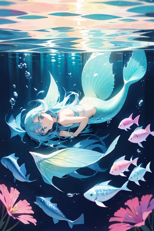 Different world、mermaid、cute、in water、3×3