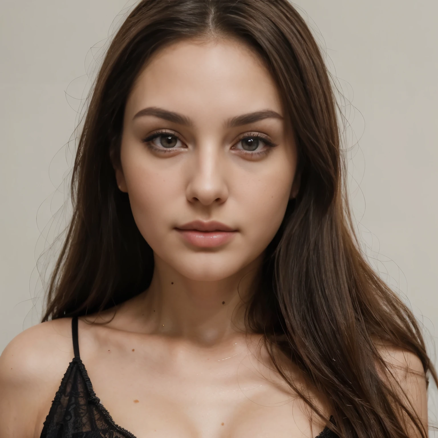 Female model portrait wearing black top
