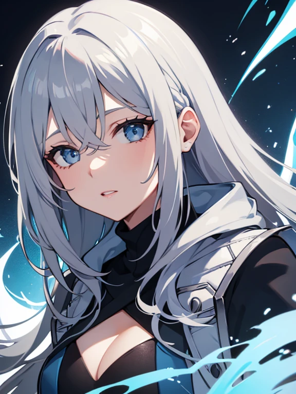 (((Gray hair with blue in the middle)))