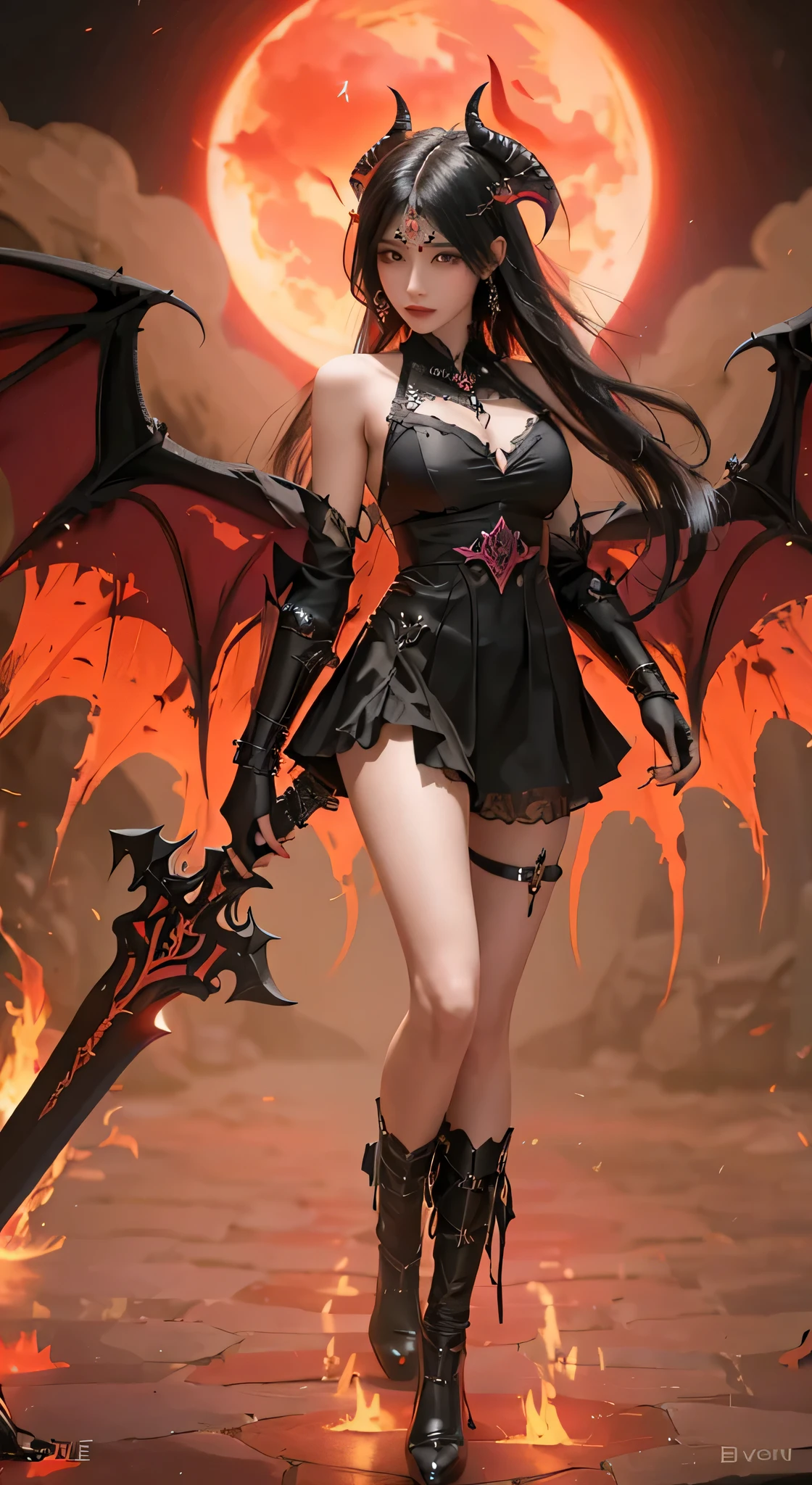 Arav woman in black dress holding sword and demon, Succubus in tight short dress, beautiful Succubus, Succubus | middle Ages, author：Yang Jie, Demon anime girl, Beautiful and elegant demon queen, Succubus, dark fantasy style art, Dark Demon Dancer, Very detailed artgerm, goth girl anime girl, dark fantasy style