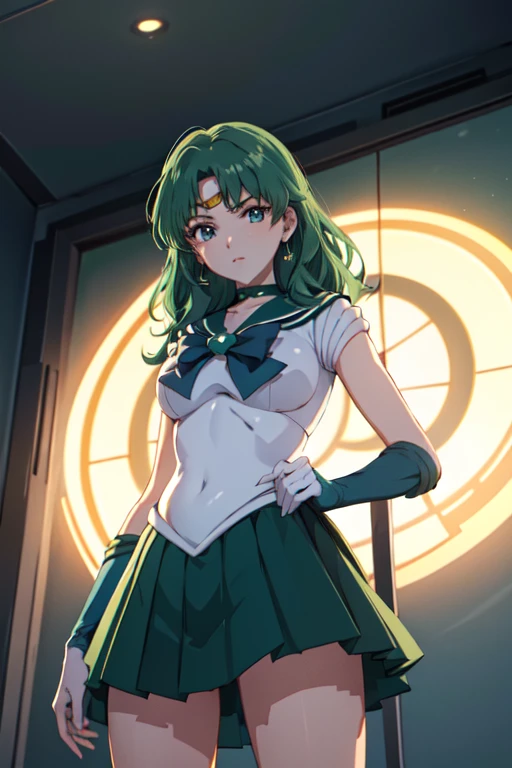 (sailor neptune, mature woman, small breasts, aqua eyes, dark green hair, medium hair)、(sailor moon outfit:1.3)、(upper body shot:1.2),(from below:2), (to lift up one’s skirt:1.5),1 girl, , Uhd, retina, masterpiece, Accurate, anatomically correct, rough skin, Super detailed, advanced details, high quality, Award history, 最high quality, High resolution, hd, 4k,(anime,8K,masterpiece, 最high quality, 最high quality,beautiful and aesthetic:1.2,professional illustration:1.1,Super detailed:1.3,perfect lighting),very detailed,most detailed,incredibly absurd,High resolution,Super detaileded,Complex:1.6, cute pose,