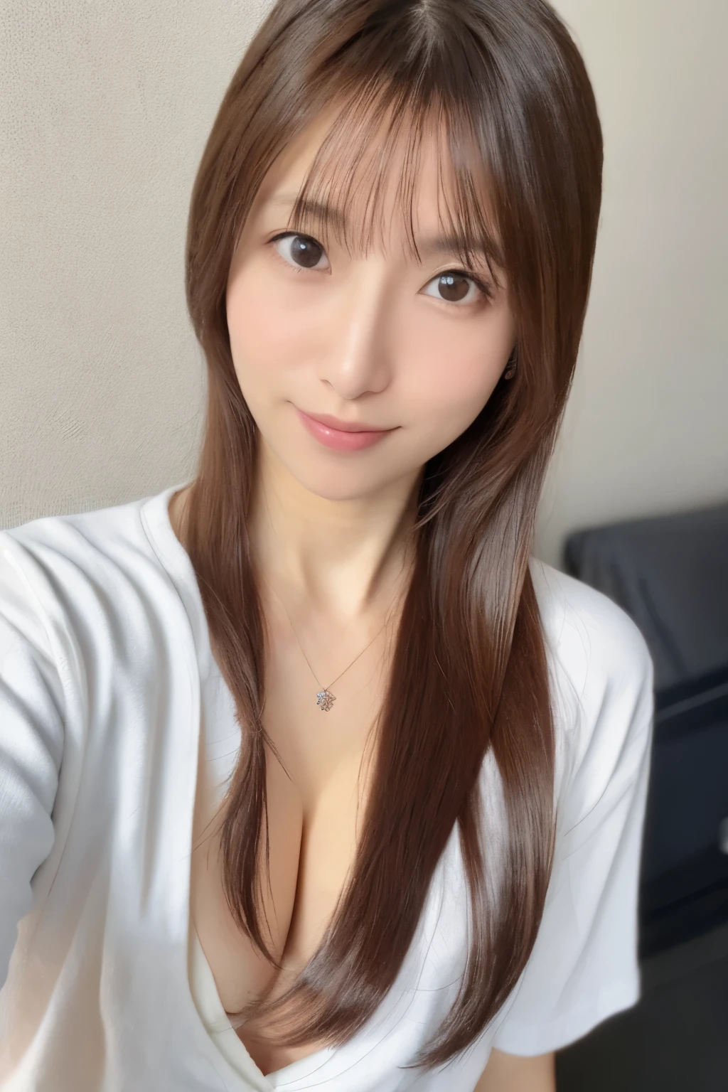 (8K, RAW photo, high quality, High resolution:1.1), Skinny Japanese woman, 30 years old, small breasts, very thin waist, (hyperrealistic:1.4), (realistic, photorealistic:1.3), soft light, realistic face, small face, cute face, realistic body, realistic skin, disorganized, masterpiece, (cute:1.8), (leaning forward:1.8), (From above:1.2), (close:1.4), (crawl on all fours), (white loose t-shirt:1.2), (Beautiful breasts:0.9), (long hair, ponytail), ((cleavage)), fine black eyes, innocent eyes, droopy eyes, Watery eyes, open lips, blush, good style, cinema light, film Grain, look viewer, full Body, Depth of field, blurred background, Eye focus, young, 85mm lens, f/1.4, professional lighting, portrait, photon mapping, radio city, Physically based rendering, Transparency, Day book girl, Day, Sunny, outdoor