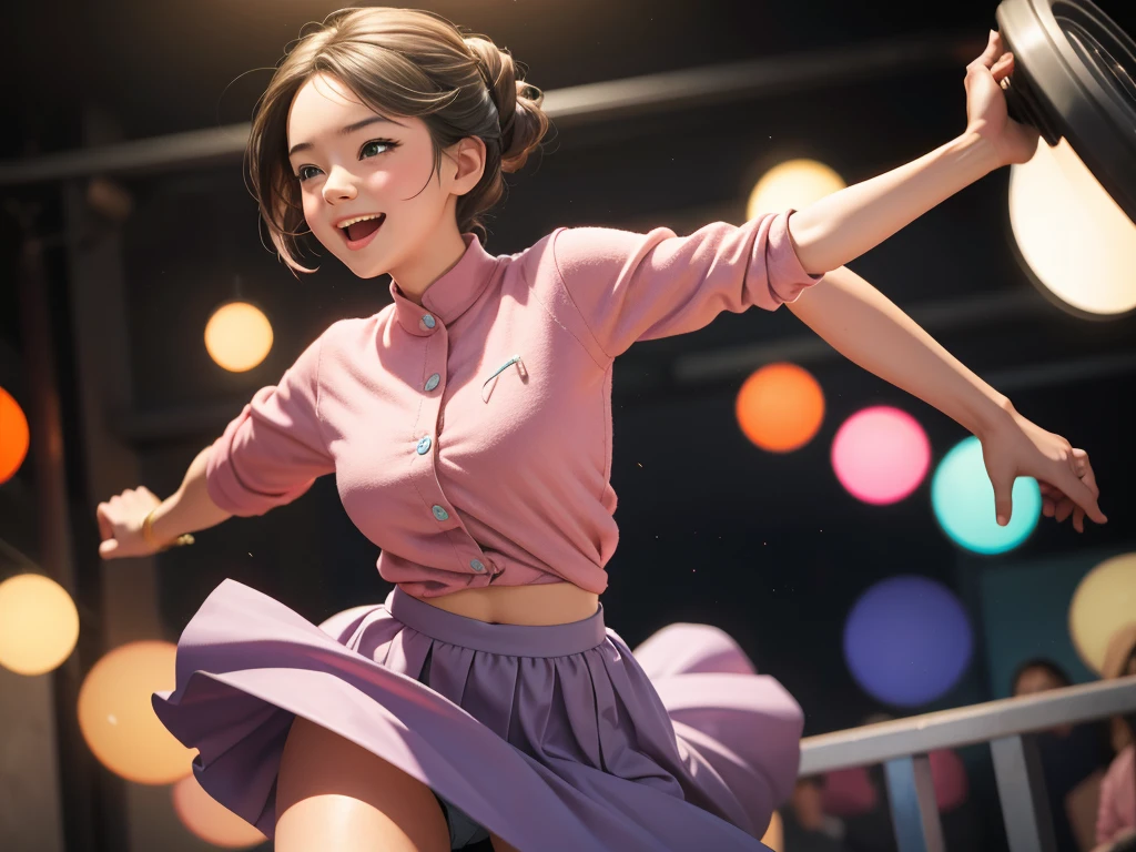 a girl playing and lifting her skirt

(ilustration:1.1),vivid colors,detailed face,playful stance,beautiful clothing,cheerful expressions,cute hairstyle,happy environment,soft lighting,skirt fluttering with movement,fun atmosphere,laughing and giggling

(best quality,highres),ultra-detailed,realistic,portrait,playful lighting,colorful palette,detailed eyes and lips,photorealistic skin,textured clothes,sharp focus