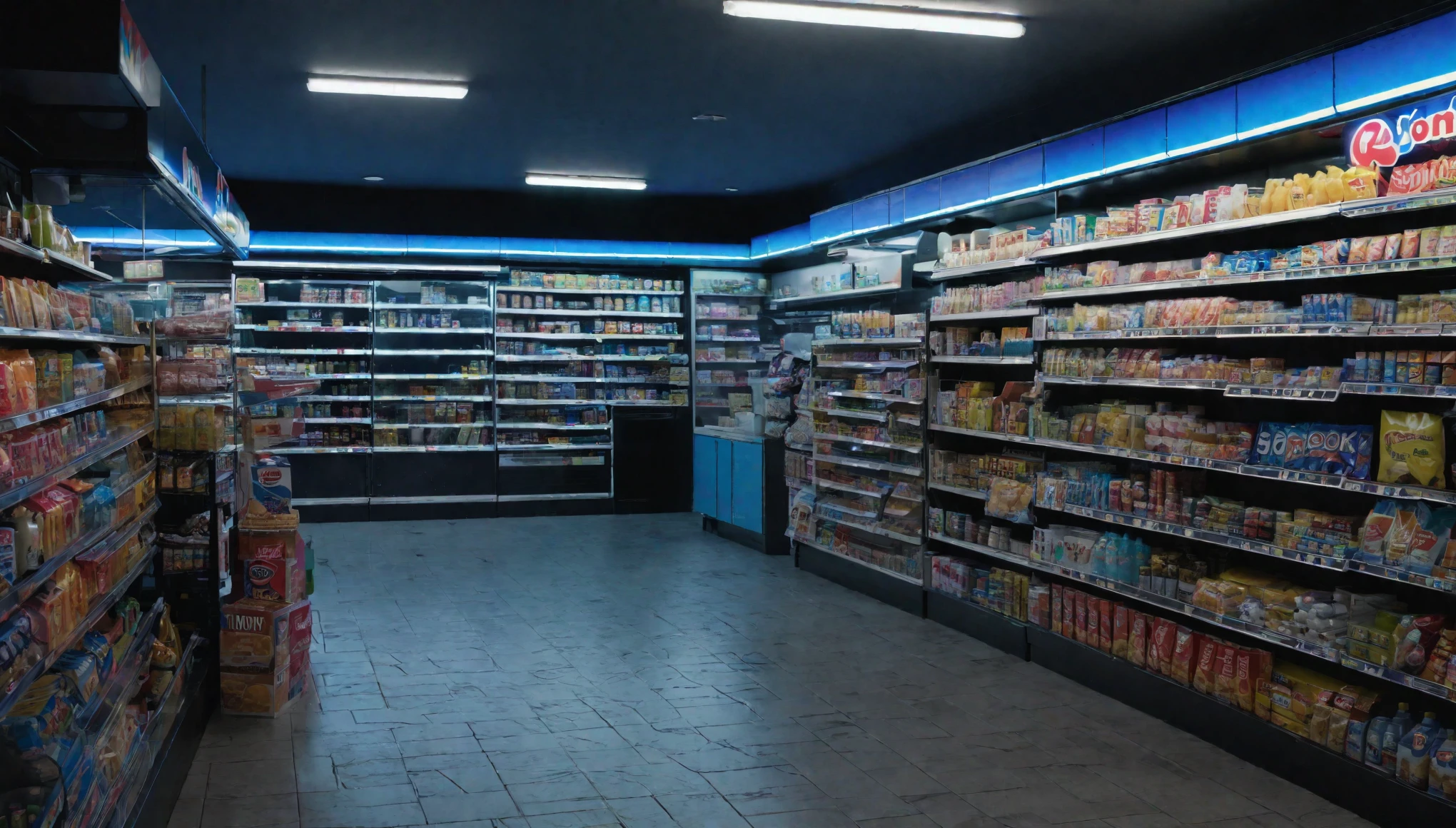 midnight，convenience store，8k，high quality，masterpiece