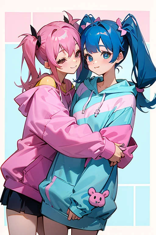 zPDXL, zPDXLpg, 2girls, hugging in bedroom, bright morning sunlight