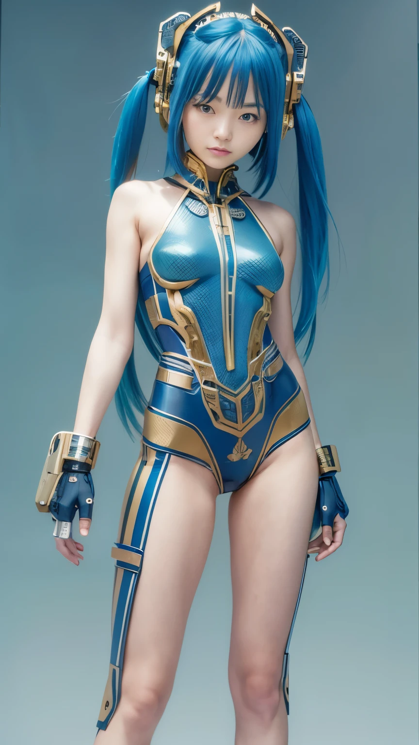 (masterpiece, best quality:1.2), (8k uhd, 16k, 32k, ultra high res), (photorealistic:1.37), (RAW photo), ultimate-realistic, ultimate-realistic details, ultimate-realistic texture, ultimate-intricate details, ultimate-realistic lighting, ultimate-realistic shadow, japanese girl, ultimate-cute face, ultimate-RAW skin, ultimate-realistic eyes, cyborgized Japanese woman, extremely ultra cute face, , skinny body, flat chest,  (blue metallic mechanical frame:1.5), (Power cables connected throughout the body), detaile up, Instead of hair, there are cables growing out of it, mechanical fusion, mechanical skeleton, bio mechanics, mechanical life-form, highly intricate detail, extremely ultra real texture, human-like skin, realistic hair, ultra realistic details, professional lighting, (realistic:1.4), (RAW photo:1.2), (photorealistic:1.5)