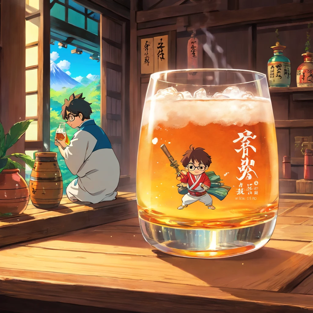 Japanese sake　male　glasses