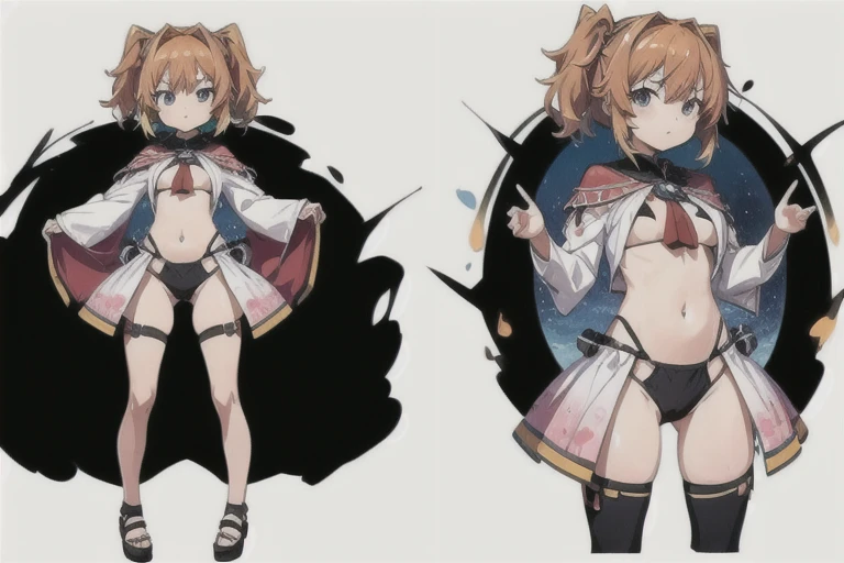 anime,masterpiece,Awards, high quality,High resolution,(HD,4K,8K:1.2),high quality,1girl, solo, standing, charturnerv2:0.5, full body character turnaround of 1lady, Multiple views of the same character in the same bikini, (simple background, white background:1.3), multiple views, (2views:1.5), side view, front view, character painting, two-dimensional culture, microbikini,short hair