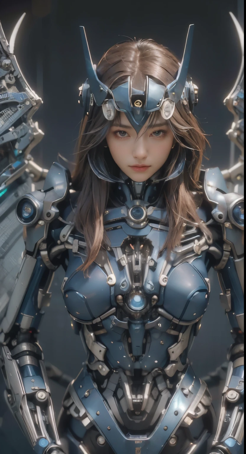 A close up of a woman in a futuristic suit with wings - SeaArt AI