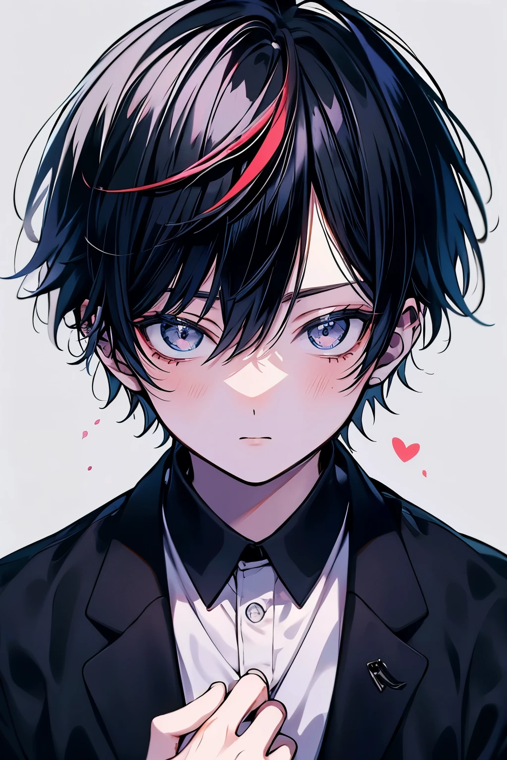 (muste piece), (best quality), very detailed, ((Two friendly men)), perfect face, beautiful face, very detailed顔,(black haired man:1.3),(white haired man:1.3),suit,shirt