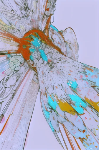 leaning front with hands out in the air,from upper view,(masterpiece, highest quality, official art:1.2), (flat color:1.5),(colorful),looking at the viewer,1 girl,alone, white background, ,(2D:1.5) ,NSFW, see through dress,translucent dress