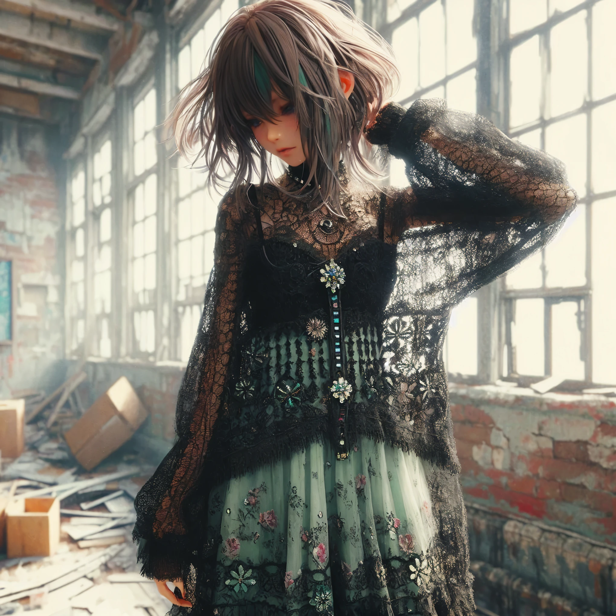 (best quality,4k,8k,highres,masterpiece:1.2),ultra-detailed,(realistic,photorealistic,photo-realistic:1.37),beautiful detailed eyes,beautiful detailed lips,A girl with beautiful eyes, An anime girl wearing a pretty dress, A cute anime wife in a lovely dress, trendy on Pixiv ArtStation, detailed digital anime art, Gwegs on pixiv artstation, a dress wearing , Gwegs' ArtStation pixiv, everyone, beautiful anime girl, cute anime girl, smooth anime CG art, anime style, vibrant colors, soft lighting, detailed drawn beautiful eyes, beautiful cleavage,