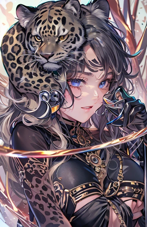 ((highest quality)), ((masterpiece)), (get used to it), 完璧なmaleの顔 , 20代male性 , ハンサムなmale , male , Black leopardの耳 , Black leopard ,
