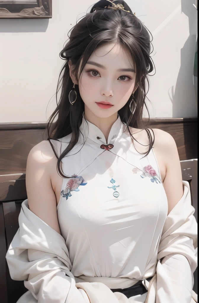original photo,best quality),(lifelike,照片lifelike:1.3),best quality,Very detailed,masterpiece,super detailed,illustration,1 girl,whole body,Dynamic angle,World Masters Theater,messy_long_hair,best quality,Extremely detailed CG unified 8K wallpaper,,Astonishing,Light,lens_flare,Dunhuang_style,real person,hanfu