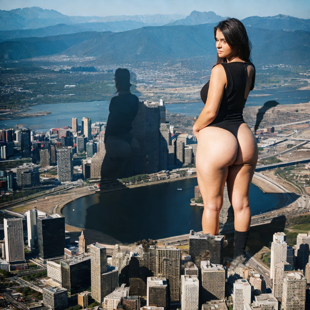 Eine nackte Meerjungfrau
Frau, stands with big ass in destroyed city.