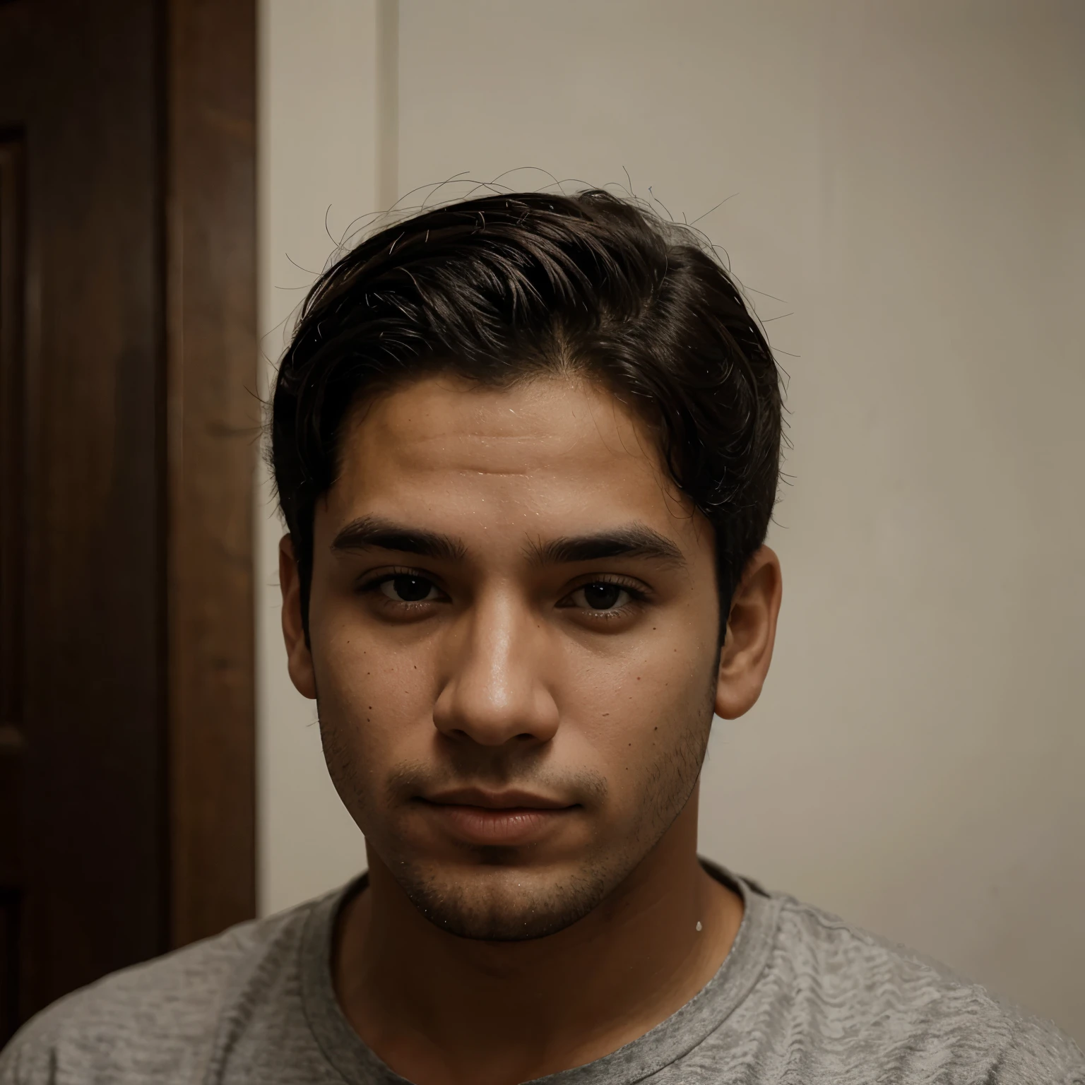 Menino moreno alto e com o cabelo cacheado grande 