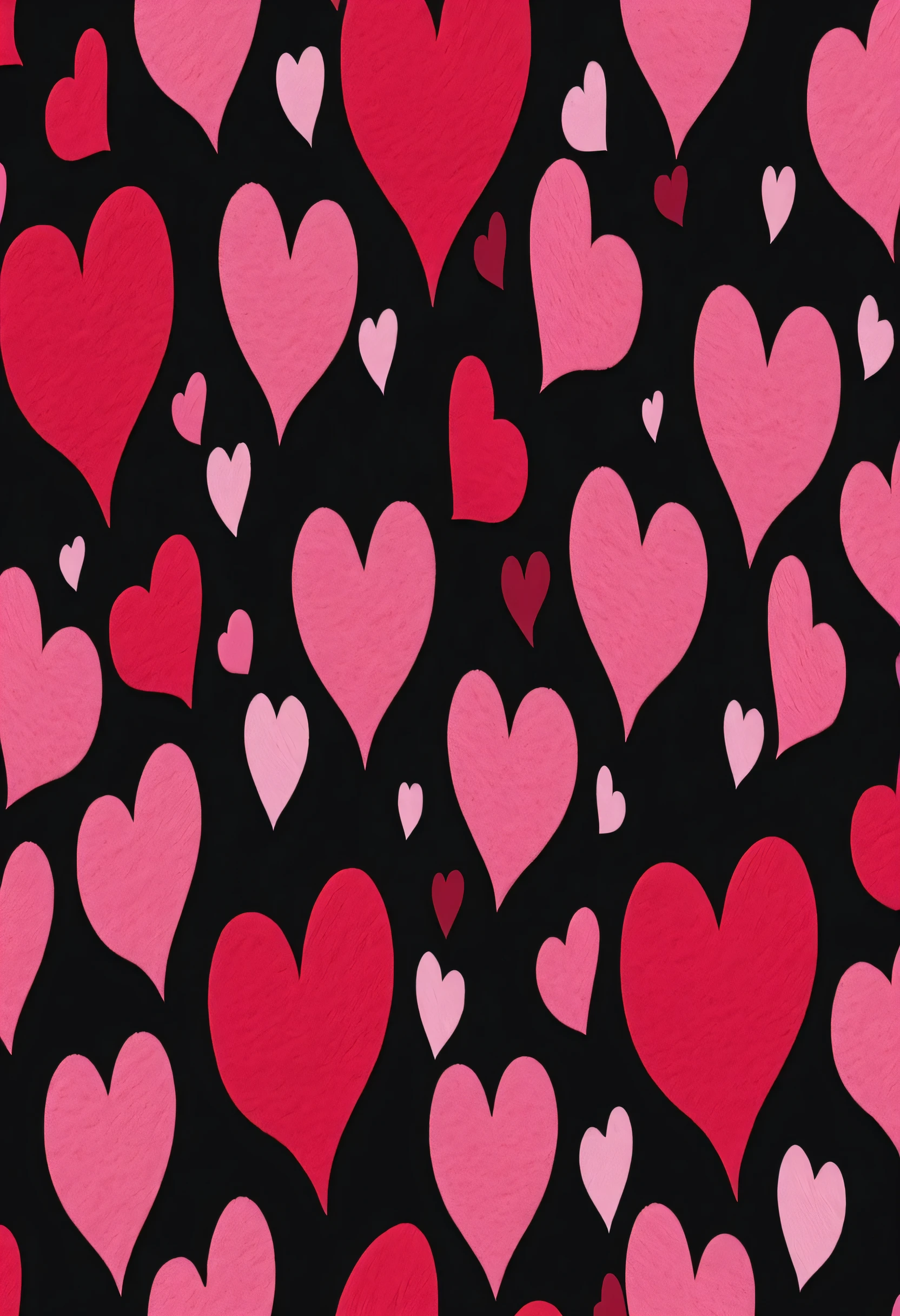 hearts are arranged in a row on a black background, several hearts, many hearts, hearts, pink hearts in the background, red hearts, heart, hearts symbol, Beast, Felt, falling hearts, by Seihooshi, (heart), made with illustrator, : :, by Gigadō Ashiyuki, My interpretation