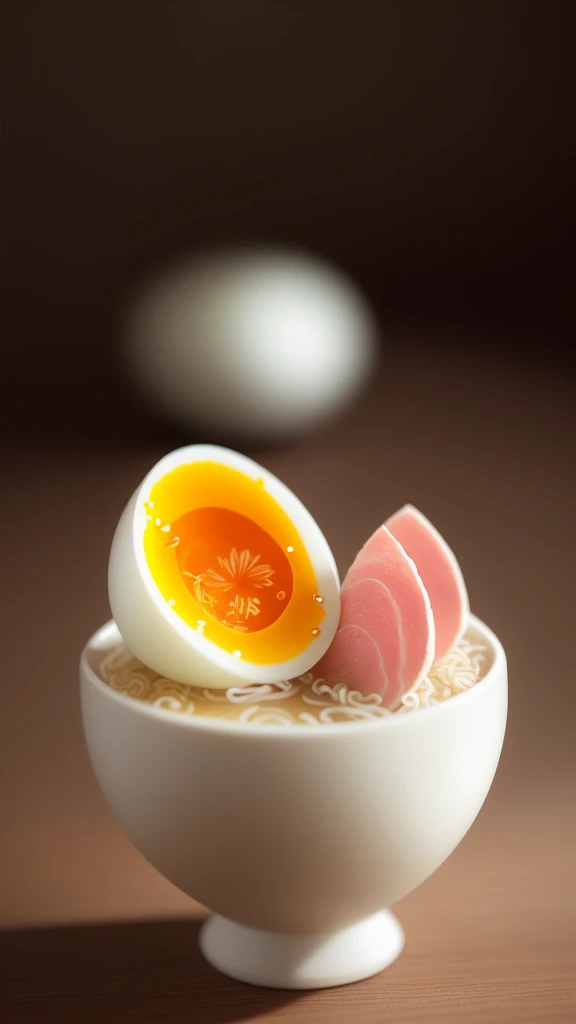 A large portion of ramen noodles and a soft-boiled egg, 1 slice of boiled ham,
((Food bars))
(still life), Japanese autumn, Cherry blossoms, Rock Garden, Bonsai Tooth, haze, high detail, Super detailed, Intricate details, fine details, Super detailed, cinematic, surreal,
Hyperrealistic Soft Light, studio lighting, Diffuse soft light, Shallow depth of field, sharp focus bokeh,
Ray tracing, subsurface scattering, Diffuse soft light,
Super detailed, (Intricate details, fine details, Super detailed), cinematic, surreal