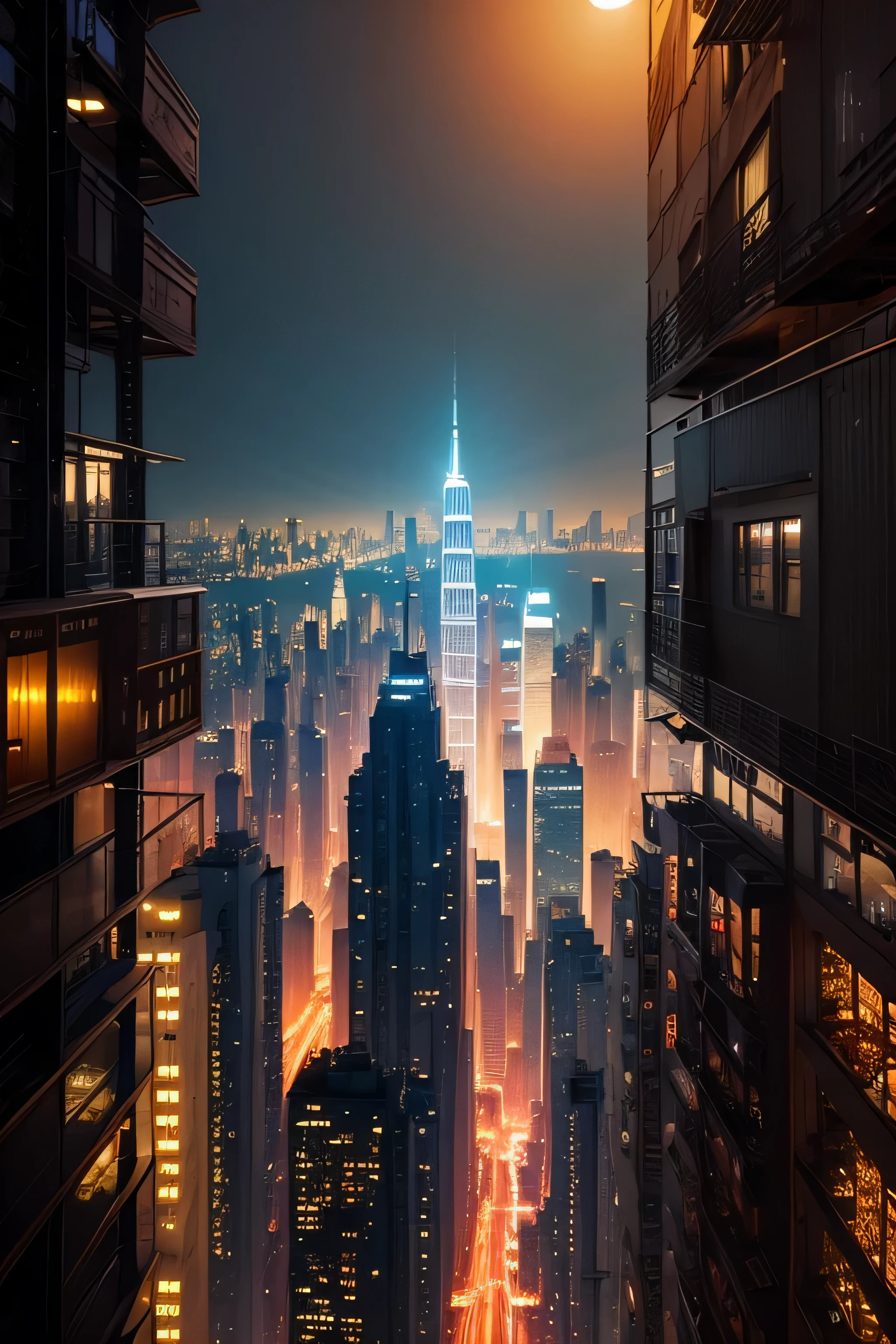 New York City, night, Hong Kong atmosphere