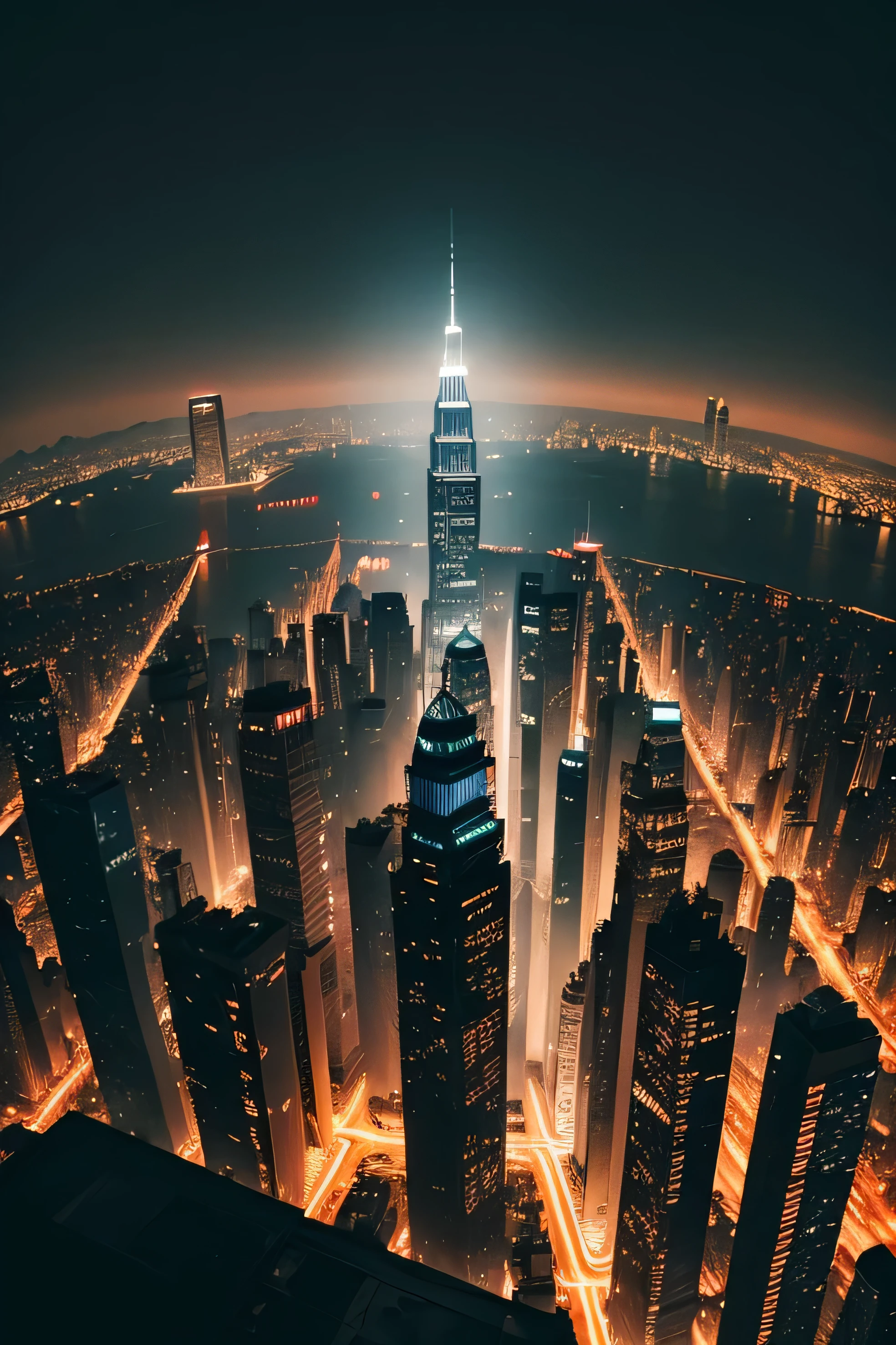 New York City, night, Hong Kong atmosphere