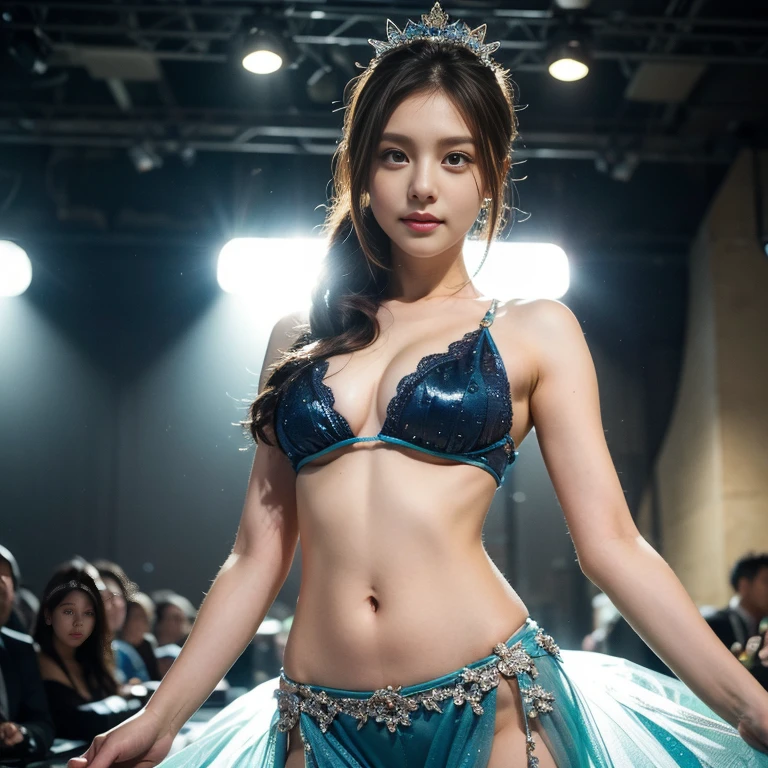 (highest quality、4k、High resolution、master piece: 1.2)、Super detailed、real、cowboy shot、Bright colors、studio lighting、sharp focus、professional、beautiful detailed eyes、beautiful detailed lips、highly detailed eyes and face、long eyelashes、Highly detailed abs、porcelain skin、correct anatomy、The best makeup、The best hairstyle、1 person 、beautiful girl、、Breathtaking beauty、The top idol among the top、Dance vigorously、(Spring fairy costume:1.2)、The final performance of the Dome Tour、On a stage with a gorgeous concert set、in front of a packed audience、look at the camera、belly button