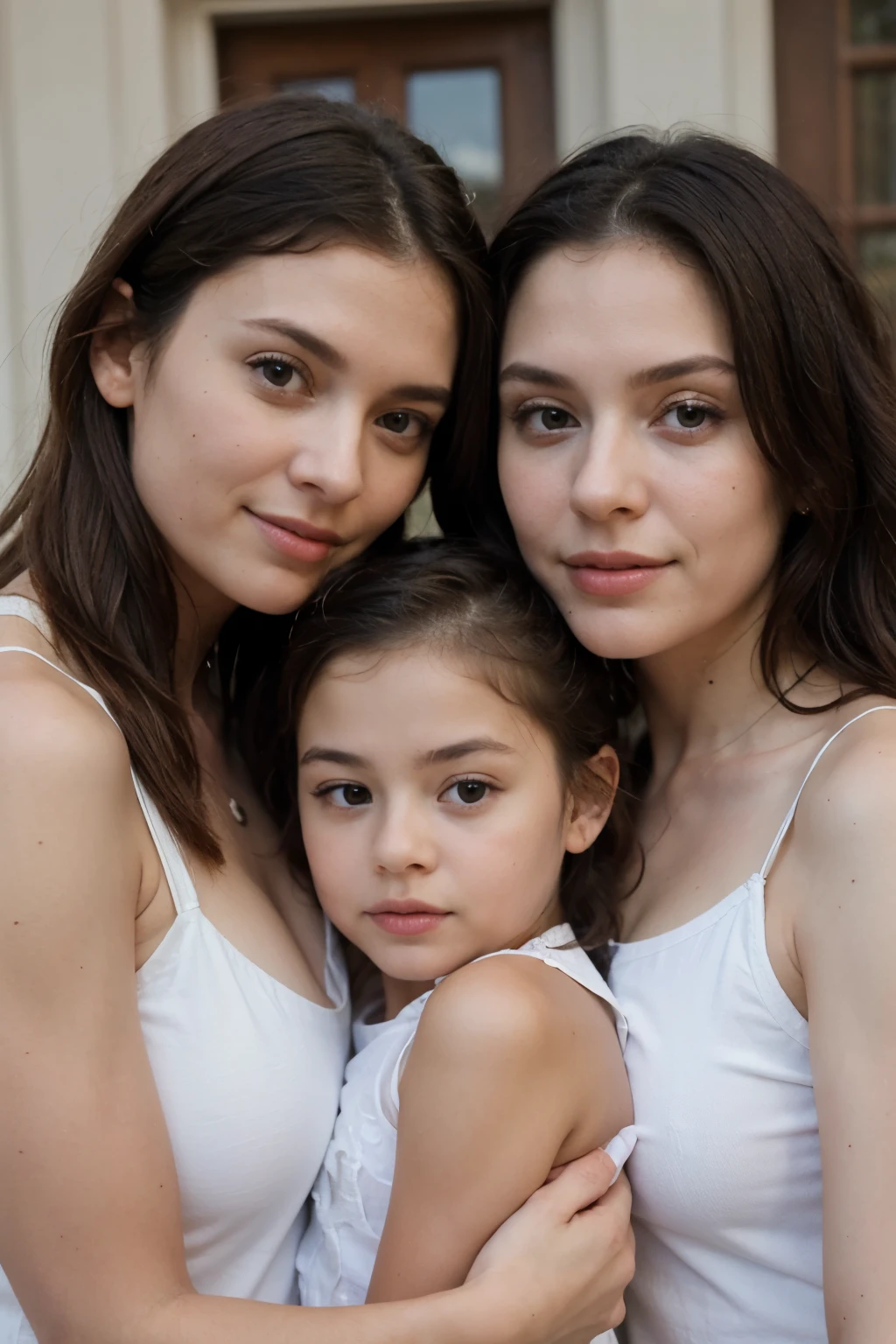 mother and daughter, 3 people