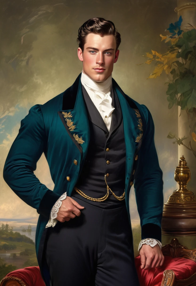 Handsome muscular Prince in the Victorian republican era