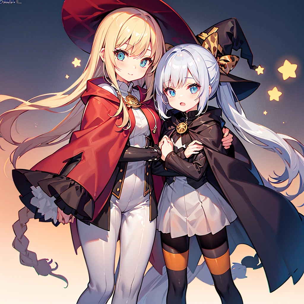 matching hairstyle,Match poses,sexyposture,High split end,high-waist,Bright colors,Magic background,water background,the sky background,2girls,2 witches,Witch hat,Stocking tights,Jumpsuits,Intimate dress,Wrap tightly,Sexy bra,Pantyhose wrapped around the hips,Sexy,Dress conservatively,Wrap your entire body in clothes,Not exposed,mistic,abstact,Lady,Smiling,inquisitive,Ultimate leg beauty,Sexy girl pose,lesbian,French kiss,Wet kiss,face to face,hugs,cuddle,Close contacts,Snugly fit together,Side Body,Kiss,tongue kissing,Lovers,stroking each other,desire big breasts,squelch,Body overlap,squishing,Squeeze the chest,Squeeze each other's chests,Love,Love each other,sitting on the stone,garter,leg loops,Sexy bra,Pantyhose wrapped around the hips,Open at the underwear,clear clothing,Fully transparent,titmouse,camel-toe,body curve,stooped,mistic,Stocking tights,Jumpsuits,((((dramatics))),(((grittiness))),(((irate)))A movie poster with a young woman as the central character。Witch hat,schoolgirl,She stands confidently in the center of the poster,Wear fashion-forward attire,with a determined expression on her face。The background is dark and tough,There is a sense of danger and intensity, and the color palette is predominantly dark,With bright colors,giving the poster a dynamic and visually striking appearance,tachi-e (Magazines:1.3),(Cover style:1.3),Fashionab,woman,with dynamism,garments,posing on a,frontage,rich colourful,dyna,Background with,element in,self-assured,Expressing the,halter,statement,Accessories,A majestic,coil,Runt,Touching pubic area,Scenes,Cover of a,Bold,attention-grabbing,Fashionab,Catchy,titles,more big,attention-grabbing, modern day, Fashionab, focal, Fashionab,There is no title,There is no text