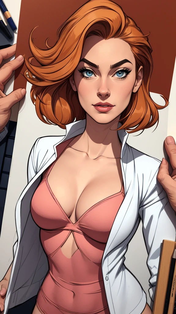 estilo de desenho animado:1.2), estilo Cartoon Atriz  Yvonne Strahovski  Mulher Imagem de desenho animado de uma mulher , roupas sensuais , garota super fofa, cartoon style illustration, estilo de arte dos desenhos animados, estilo de arte dos desenhos animados, digital illustration style, design de personagens altamente detalhado, arte digital detalhada fofa, City fan art, design de personagem retrato, beautiful digital illustration, retrato de alta qualidade, arte em quadrinhos, retrato do design do personagem, Buso com fundo branco, no clothes and medium breasts, female character from the Lord of the Rings cartoon style